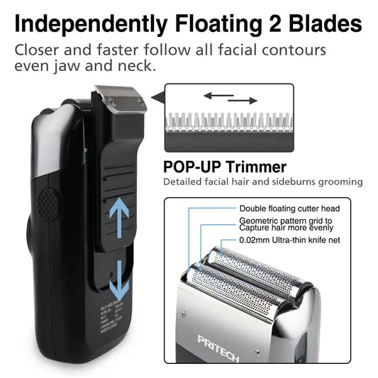 2-in-1 Electric Foil and Bald Shaver for Men - Look Good Store