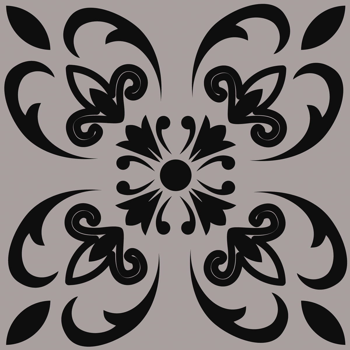 12" X 12" Black and White Orchid Peel and Stick Removable Tiles - Look Good Store