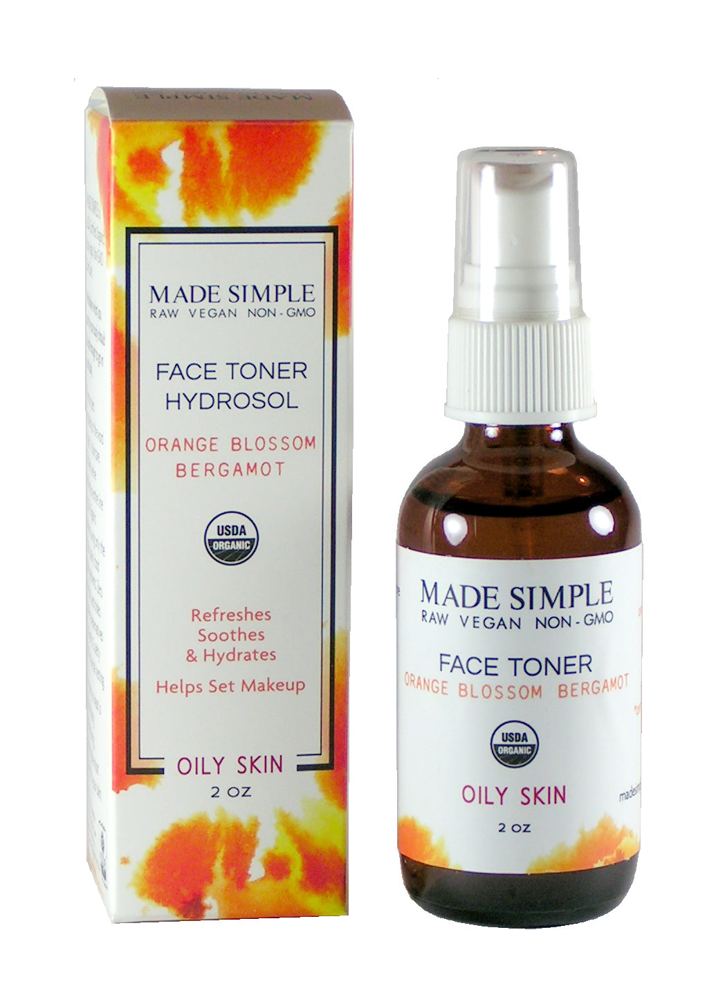 Orange Blossom Bergamot Face Toner for Oily Skin - Certified Organic, Vegan & Cruelty-free - Look Good Store