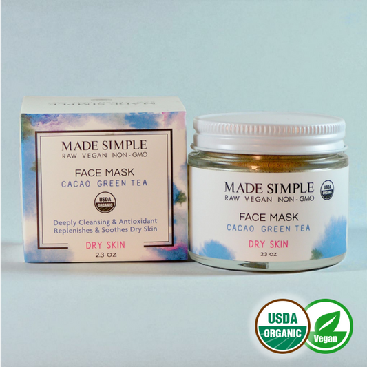 Cacao Green Tea Face Mask for Dry Skin - Certified Organic, Vegan & Cruelty-free - Look Good Store