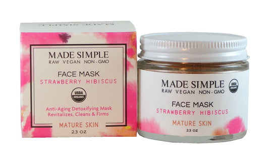Strawberry Hibiscus Face Mask for Mature Skin - Certified Organic, Vegan & Cruelty-free - Look Good Store
