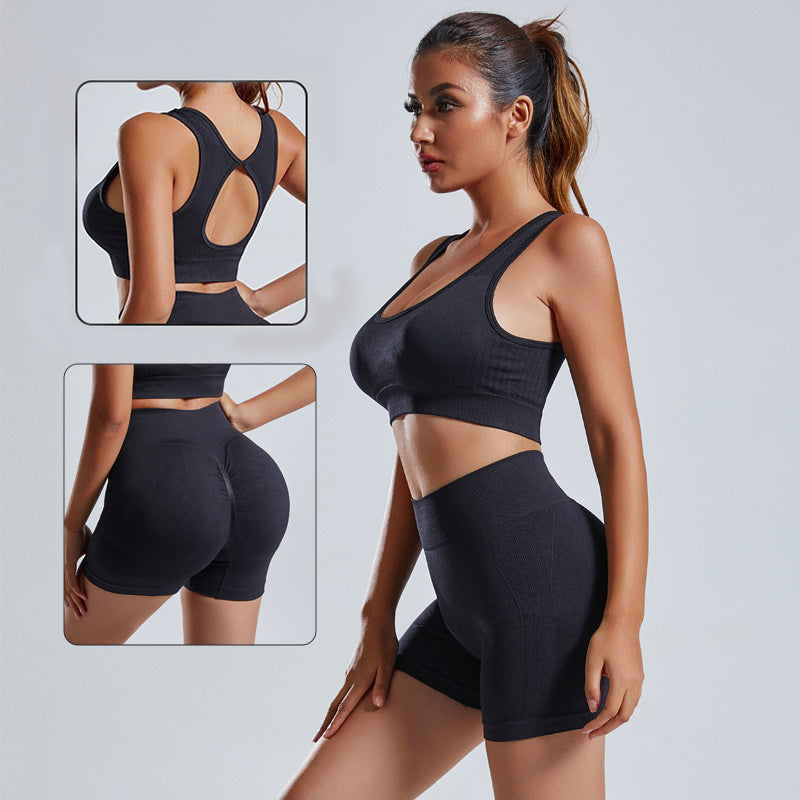 2 Pcs Yoga Seamless High Waist Leggings Suits - Look Good Store