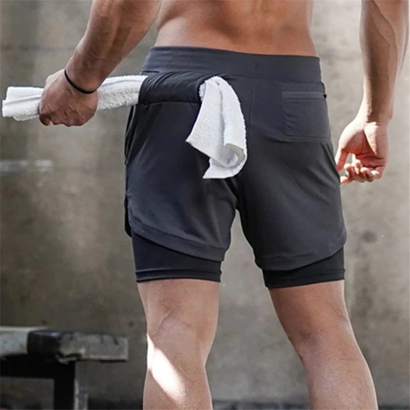 2 In 1 Double-Deck Running Shorts for Men - Look Good Store