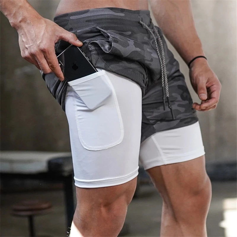 2 In 1 Double-Deck Running Shorts for Men - Look Good Store
