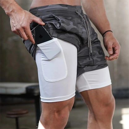 2 In 1 Double-Deck Running Shorts for Men - Look Good Store