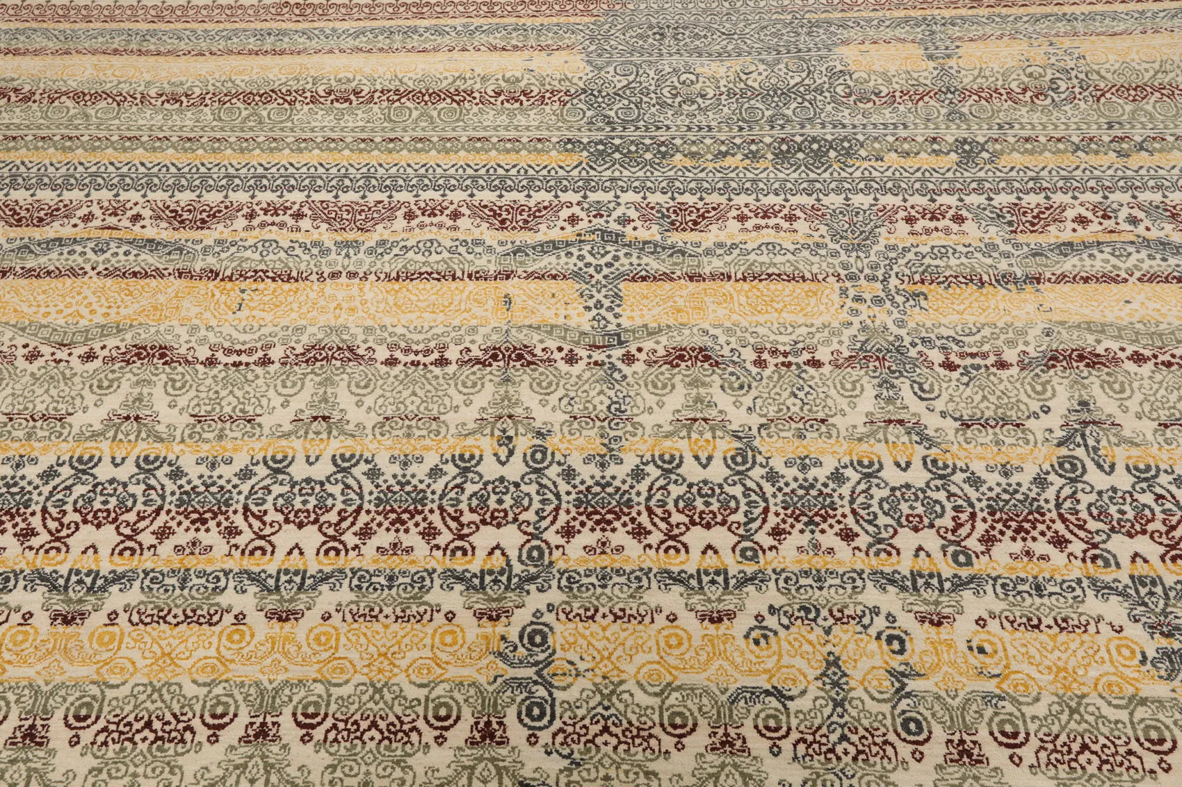 8x10 Ivory, Blue Hand Knotted 100% Wool Peshawar Transitional Oriental Area Rug - Look Good Store