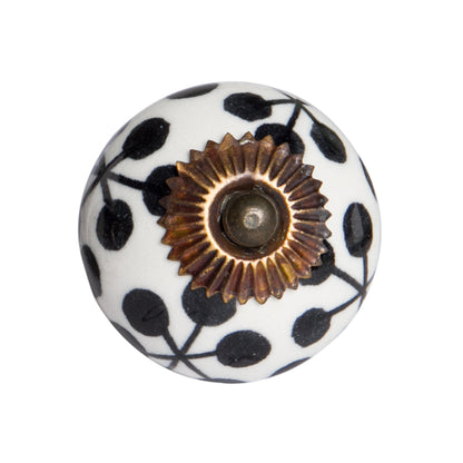 Set of Twelve Black White And Copper Ceramic Geometric Drawer Pull Knobs - Look Good Store