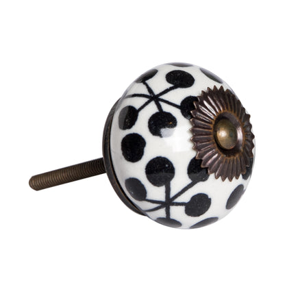 Set of Twelve Black White And Copper Ceramic Geometric Drawer Pull Knobs - Look Good Store