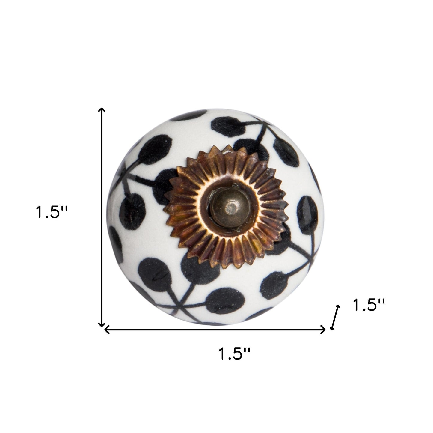 Set of Twelve Black White And Copper Ceramic Geometric Drawer Pull Knobs - Look Good Store