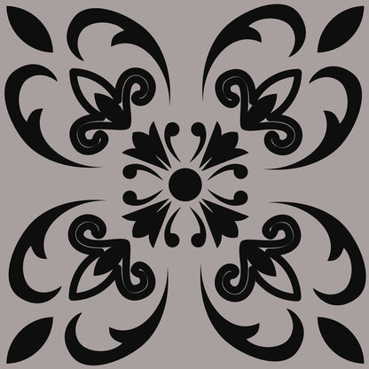 12" X 12" Black and White Orchid Peel and Stick Removable Tiles - Look Good Store