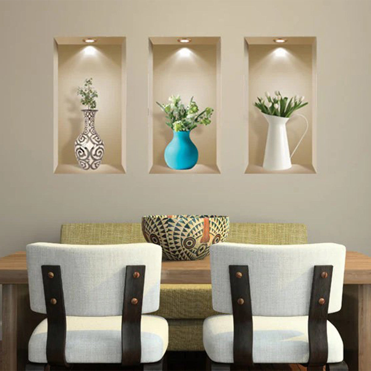 Set of Three Ada Faux Niche 3D Peel and Stick Wall Decals - Look Good Store