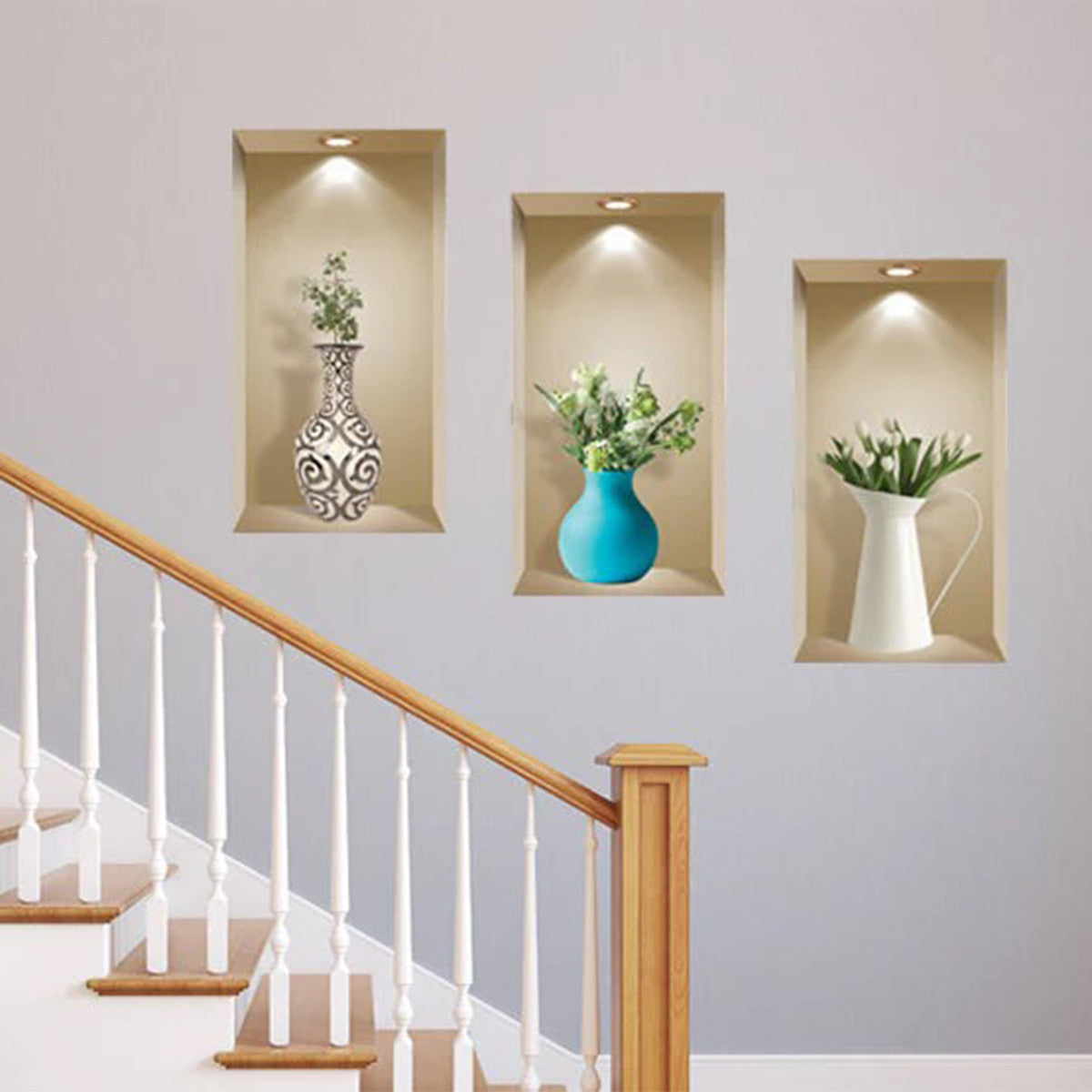 Set of Three Ada Faux Niche 3D Peel and Stick Wall Decals - Look Good Store