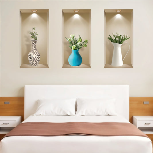 Set of Three Ada Faux Niche 3D Peel and Stick Wall Decals - Look Good Store