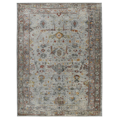 3' X 5' Gray Rust And Brown Medallion Area Rug - Look Good Store