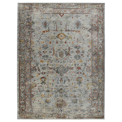 3' X 5' Gray Rust And Brown Medallion Area Rug - Look Good Store