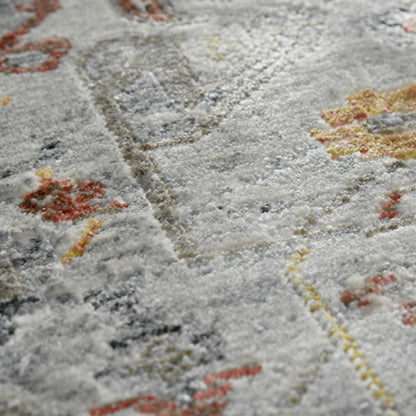 3' X 5' Gray Rust And Brown Medallion Area Rug - Look Good Store