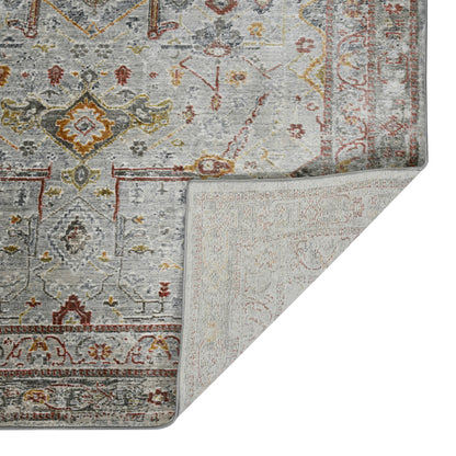 3' X 5' Gray Rust And Brown Medallion Area Rug - Look Good Store