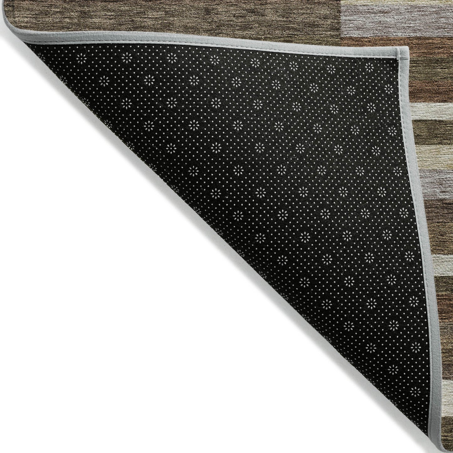 9' X 12' Brown Beige And Copper Striped Washable Indoor Outdoor Area Rug - Look Good Store