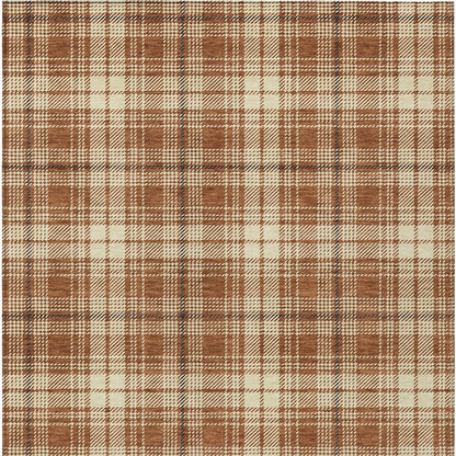 9' X 12' Brown Black And Beige Plaid Washable Indoor Outdoor Area Rug - Look Good Store