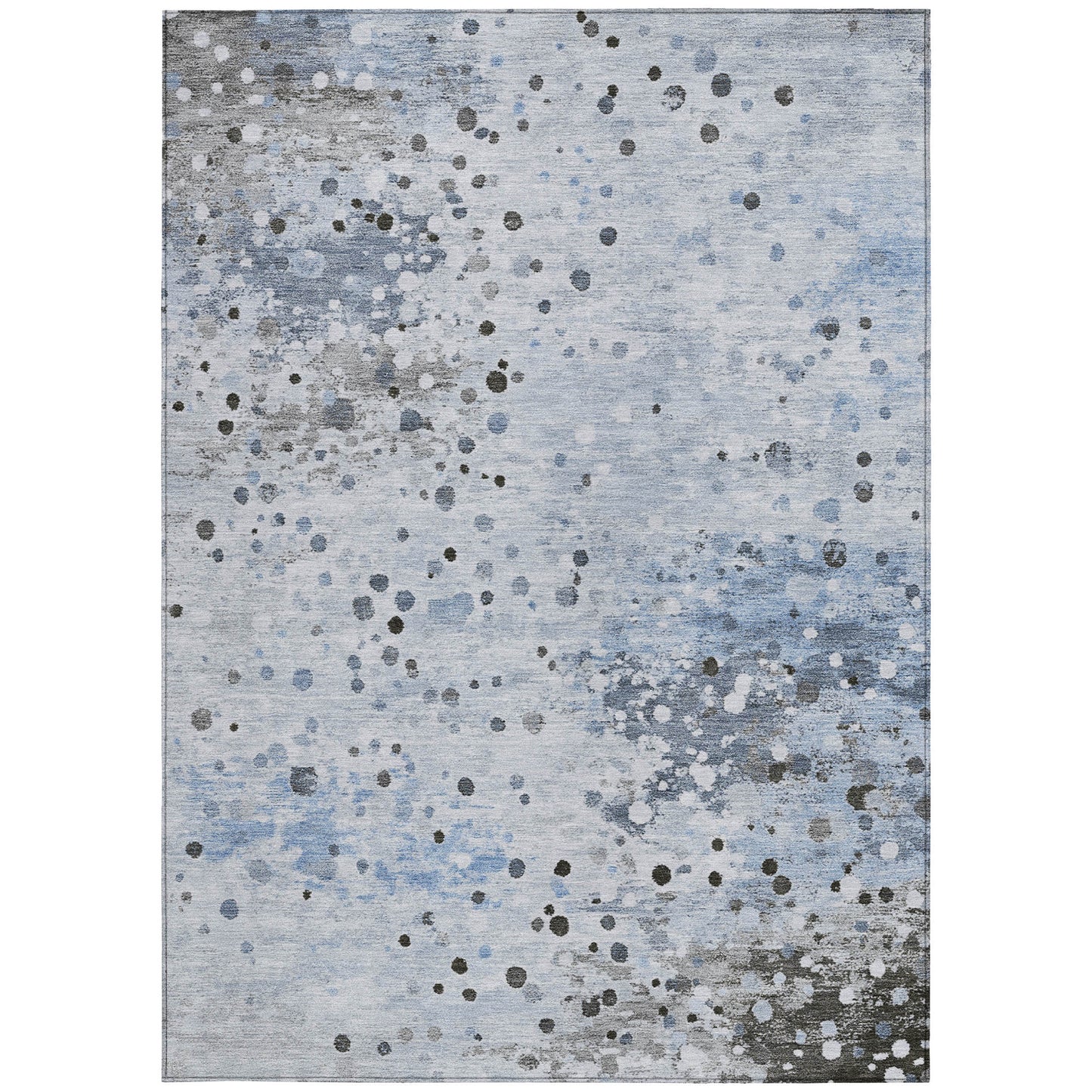 8' X 10' Sky Blue And Gray Abstract Washable Indoor Outdoor Area Rug - Look Good Store