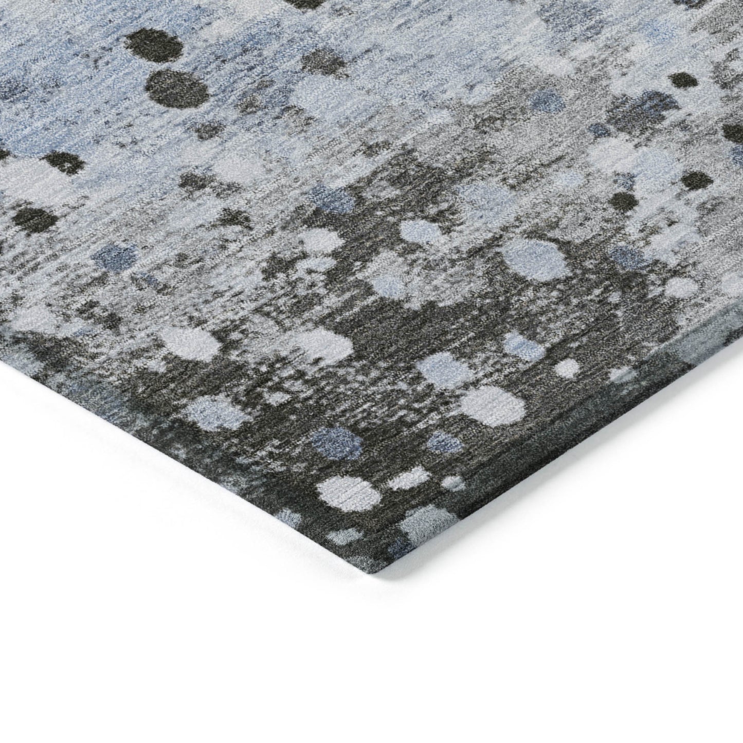 8' X 10' Sky Blue And Gray Abstract Washable Indoor Outdoor Area Rug - Look Good Store