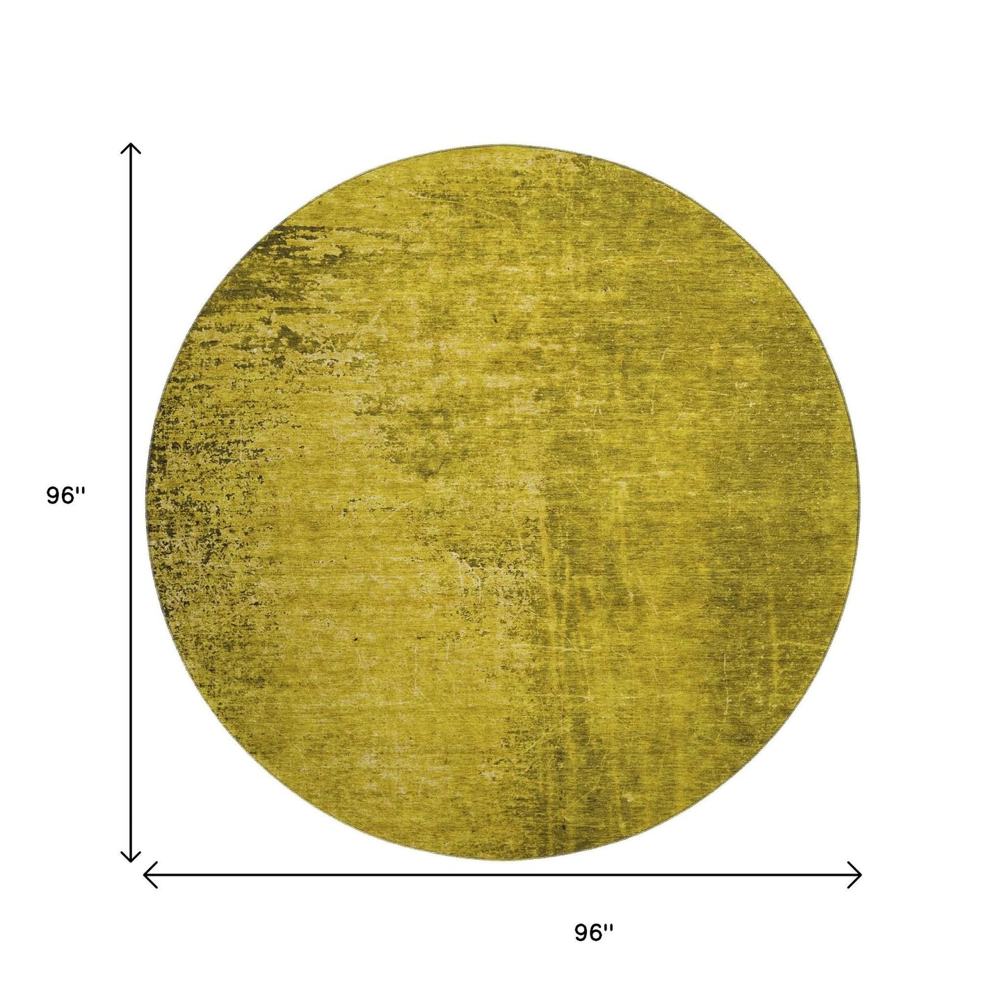 8' Gold And Gray Abstract Washable Round Rug With UV Protection - Look Good Store