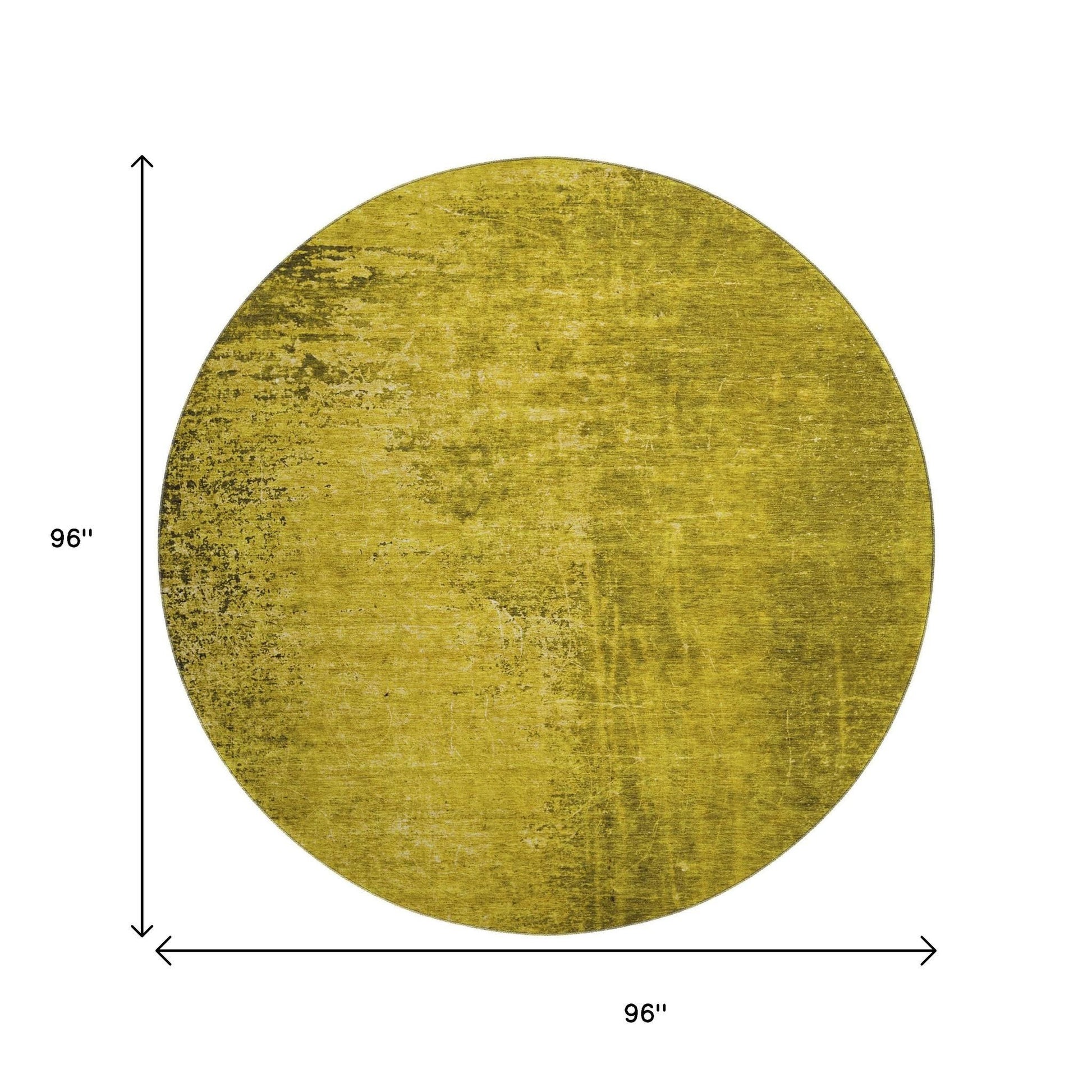 8' Gold And Gray Abstract Washable Round Rug With UV Protection - Look Good Store