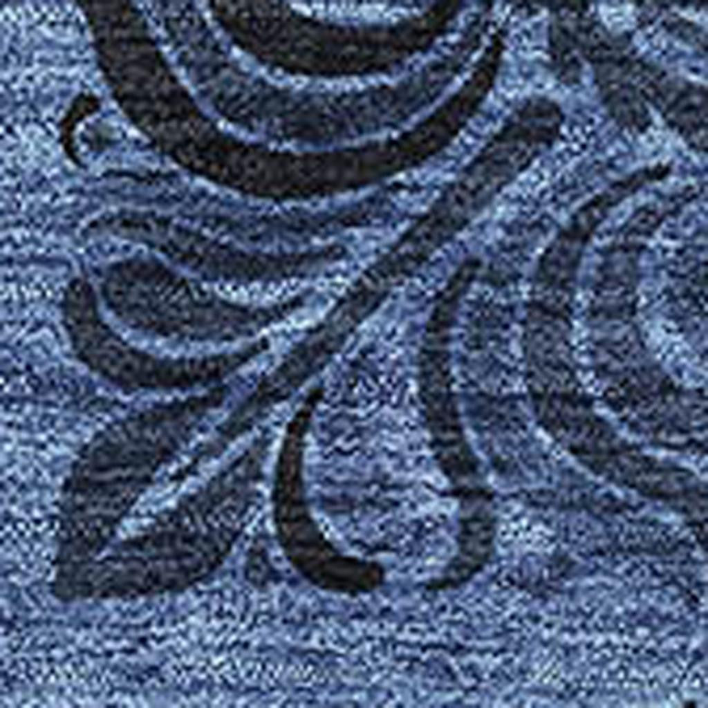 10' X 14' Denim Blue And Charcoal Medallion Washable Area Rug With UV Protection - Look Good Store