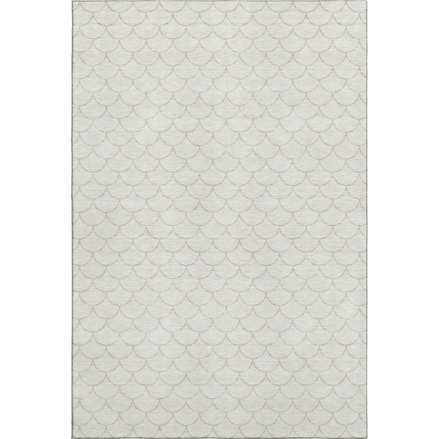 5' X 8' Ivory And Beige Geometric Washable Area Rug With UV Protection - Look Good Store