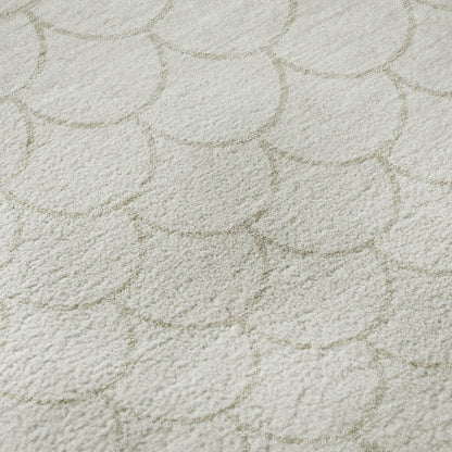 5' X 8' Ivory And Beige Geometric Washable Area Rug With UV Protection - Look Good Store