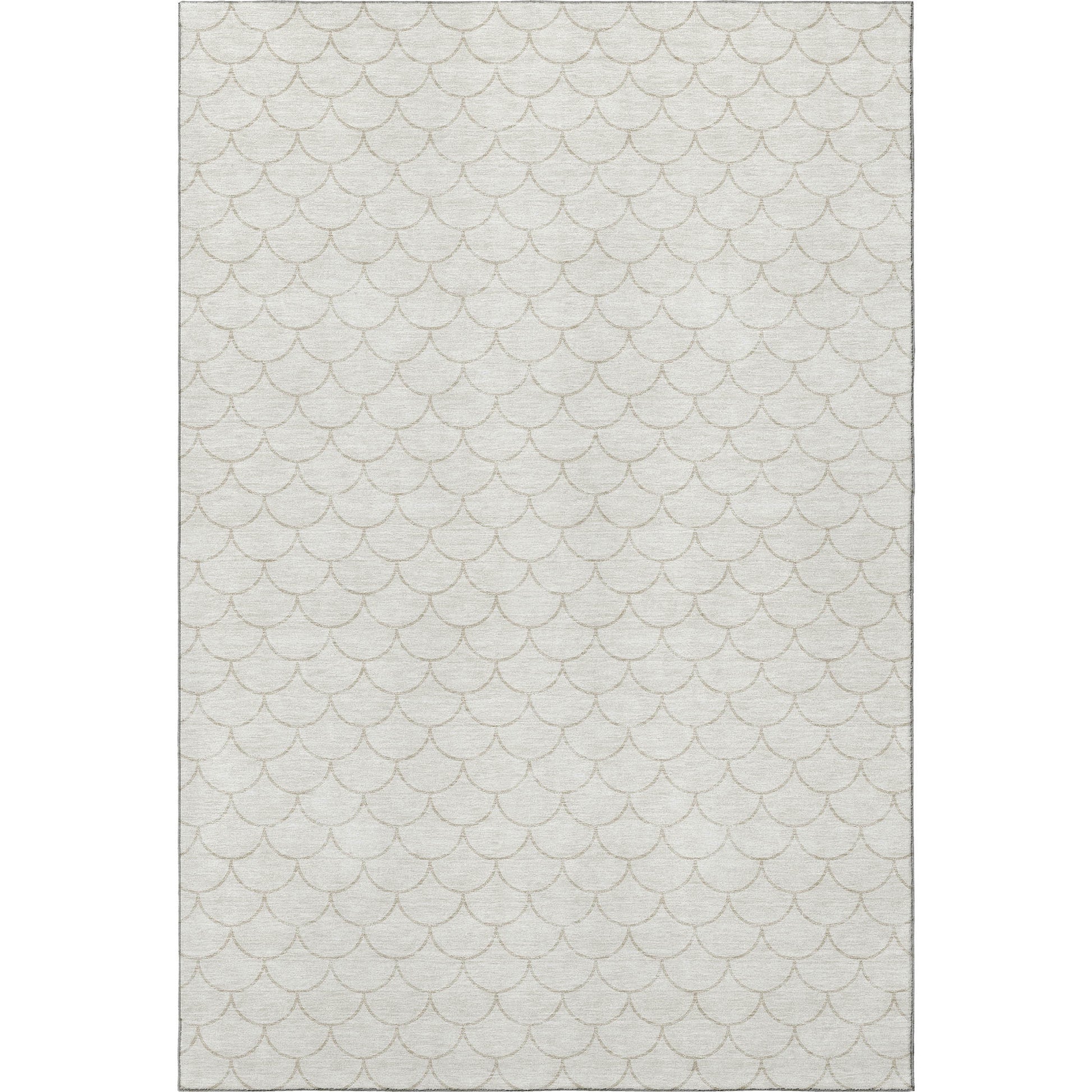 5' X 8' Ivory And Beige Geometric Washable Area Rug With UV Protection - Look Good Store