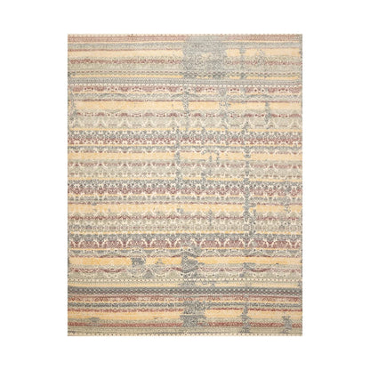 8x10 Ivory, Blue Hand Knotted 100% Wool Peshawar Transitional Oriental Area Rug - Look Good Store