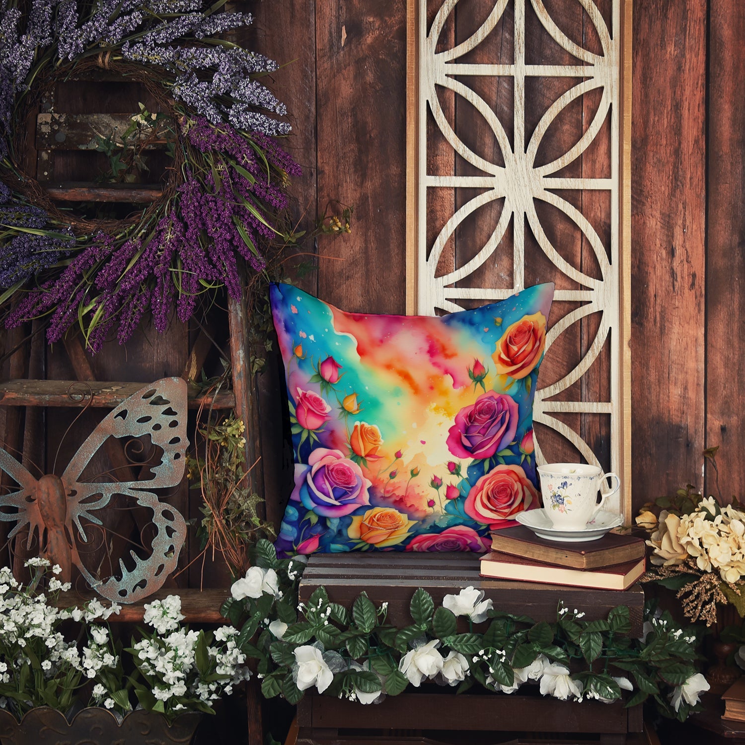 Colorful Roses Throw Pillow - Look Good Store