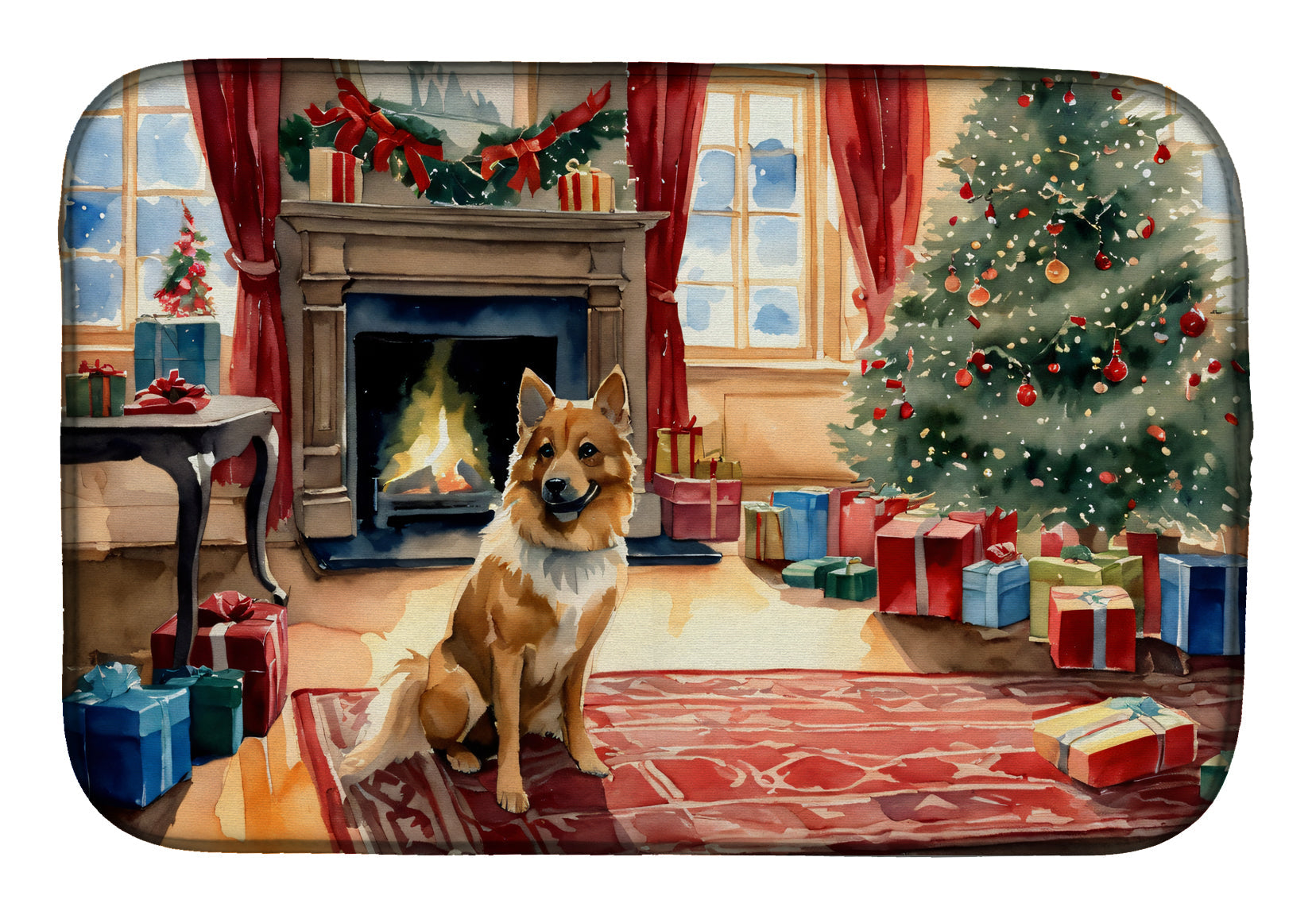 Finnish Spitz Cozy Christmas Dish Drying Mat - Look Good Store