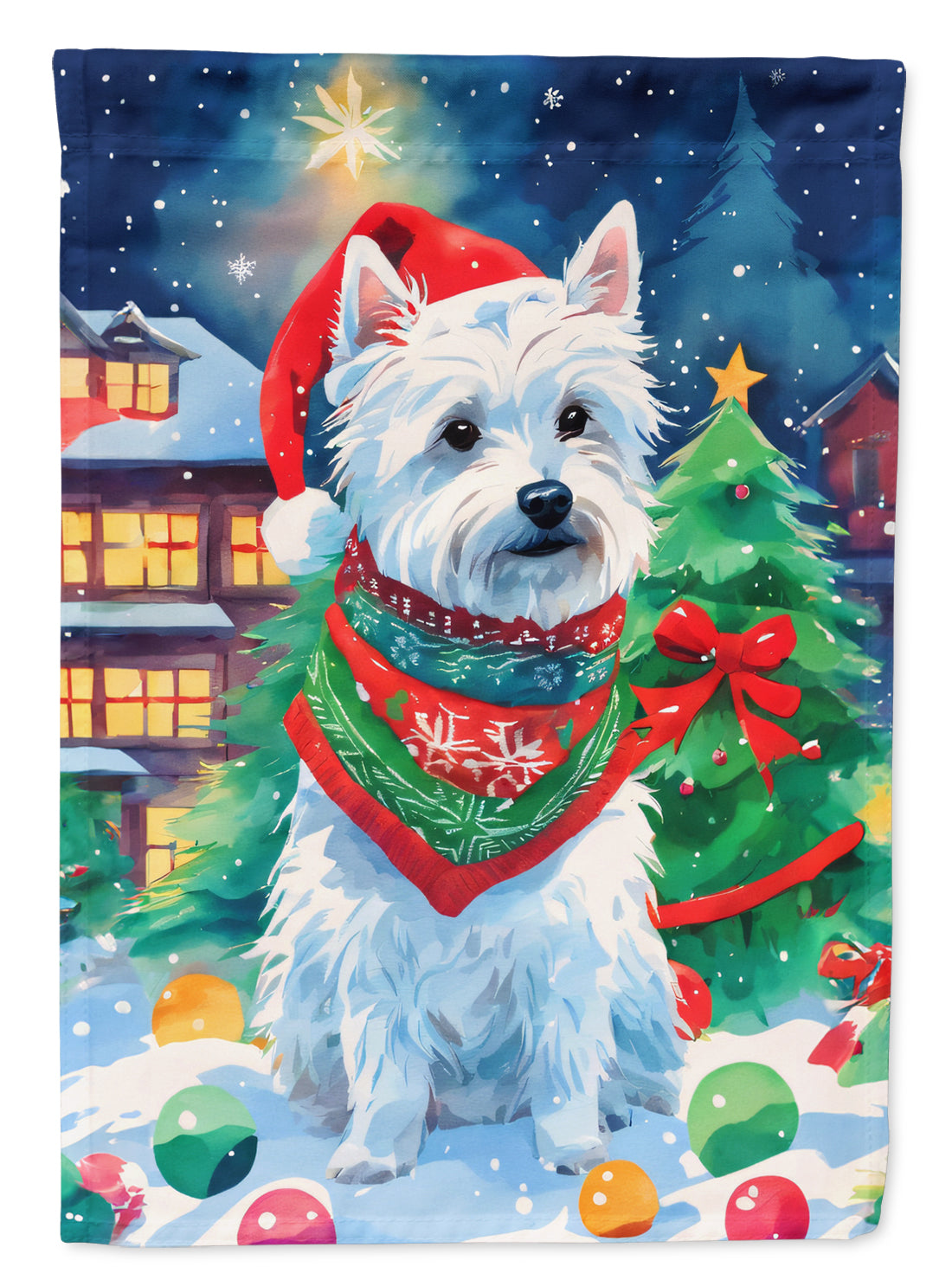Westie Christmas House Flag - Look Good Store