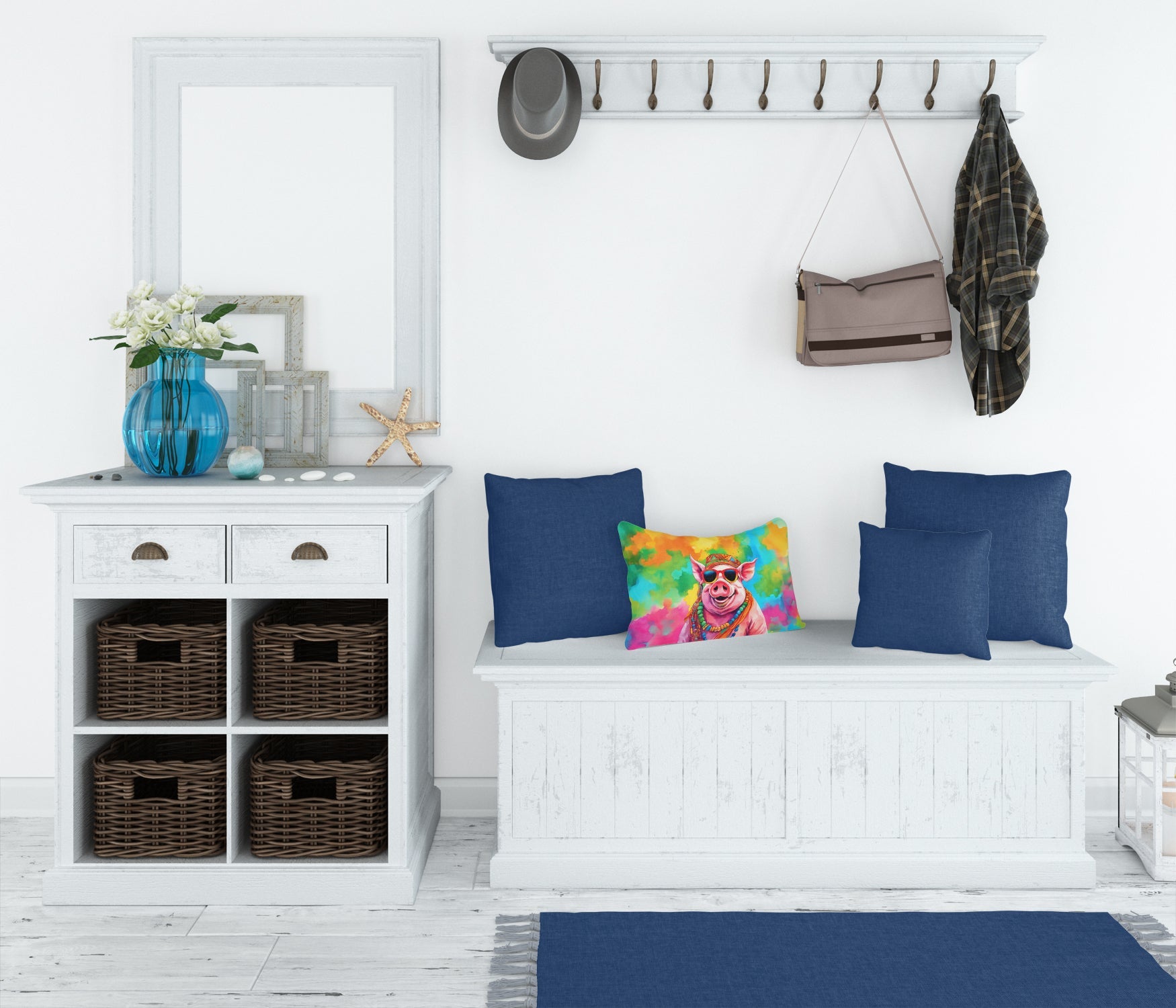 Hippie Animal Pig Throw Pillow - Look Good Store