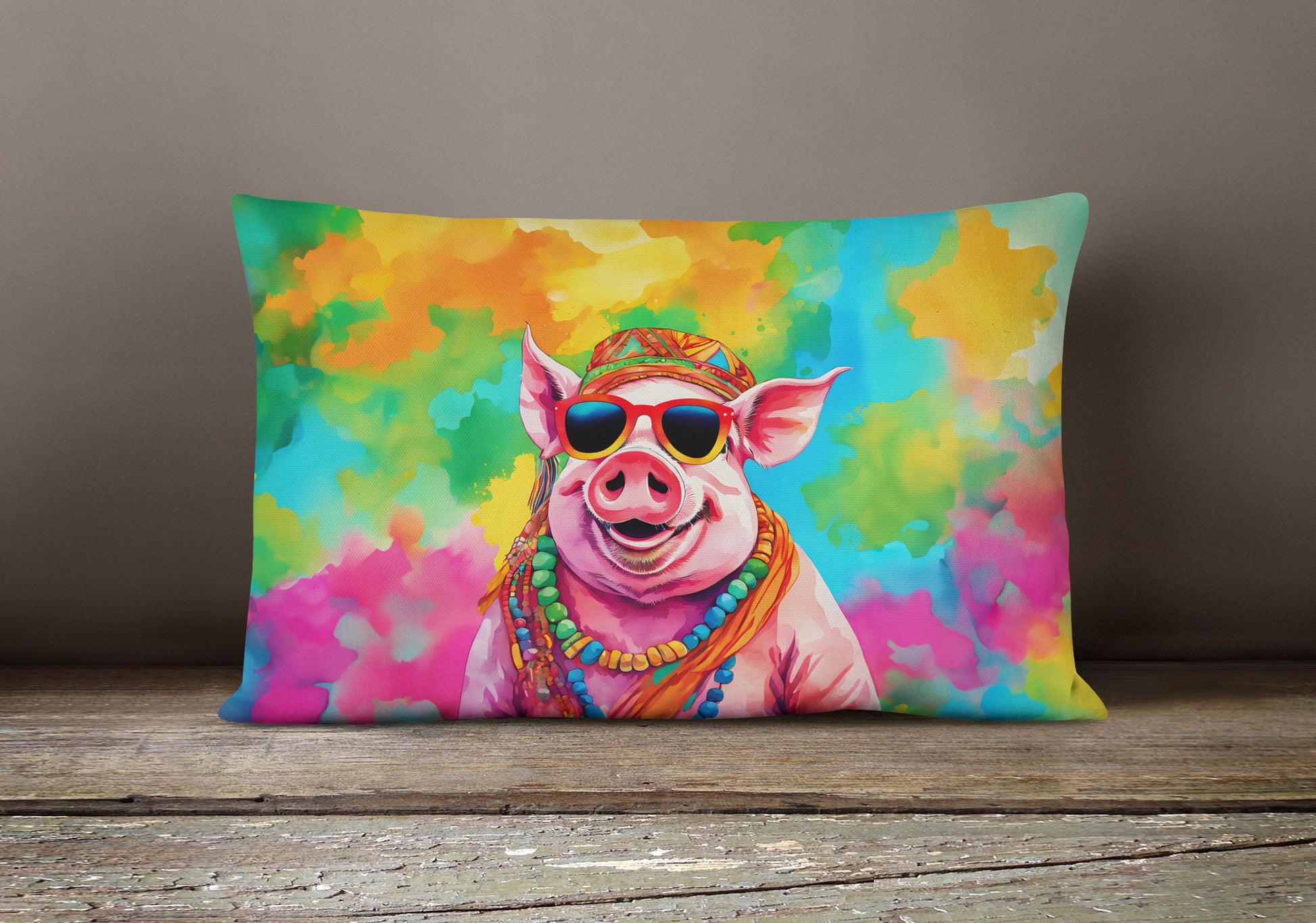 Hippie Animal Pig Throw Pillow - Look Good Store