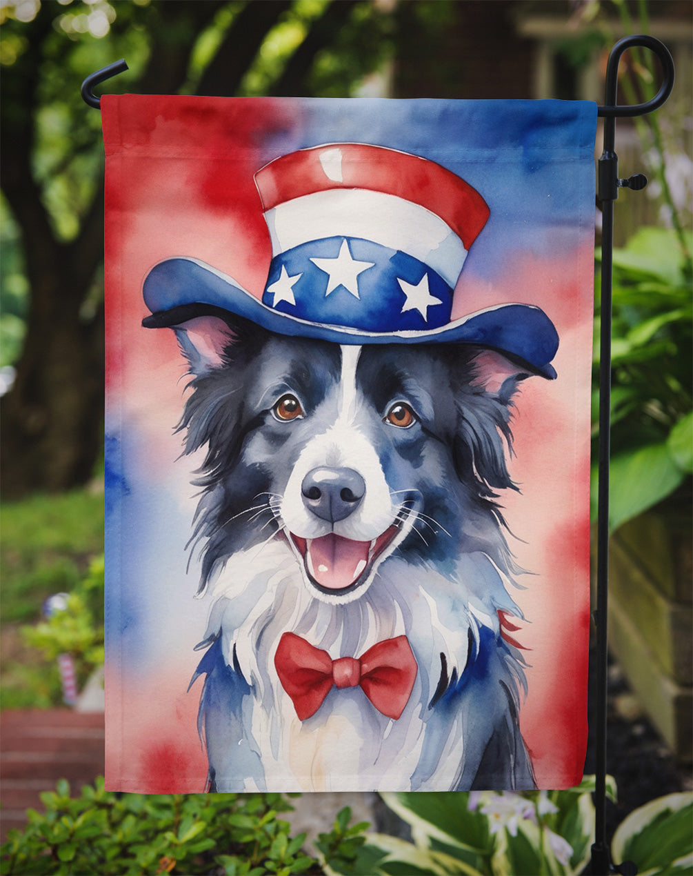 Border Collie Patriotic American Garden Flag - Look Good Store
