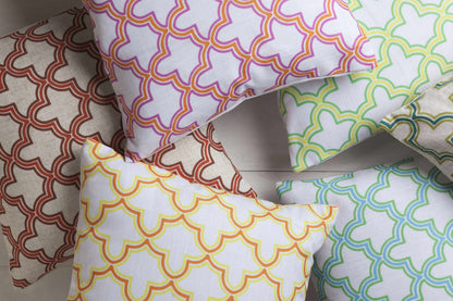 Meno White Pink Trellis Pattern Throw Pillow - Clearance - Look Good Store