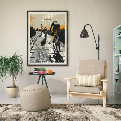 Impression Paris- Roubaix | Affiche cyclisme Paris- Roubaix - Look Good Store