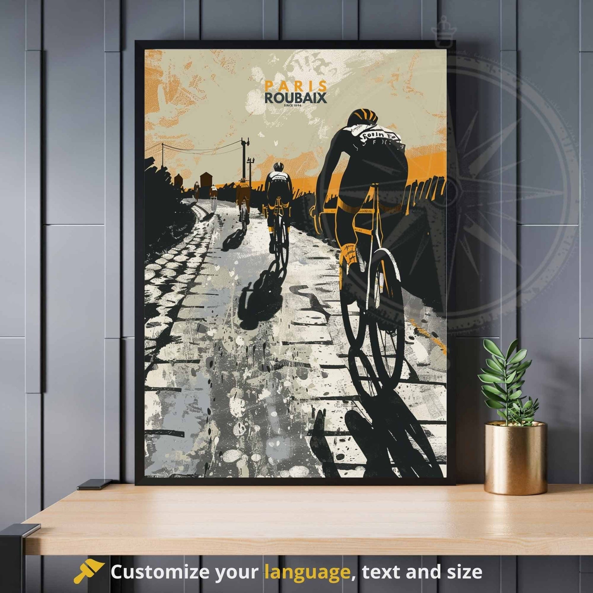 Impression Paris- Roubaix | Affiche cyclisme Paris- Roubaix - Look Good Store