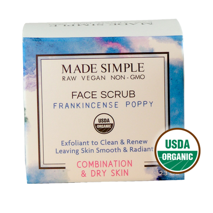 Frankincense Poppy Seed Face Scrub for Combination/Dry Skin - Certified Organic, Vegan & Cruelty-free - Look Good Store