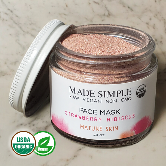 Strawberry Hibiscus Face Mask for Mature Skin - Certified Organic, Vegan & Cruelty-free - Look Good Store
