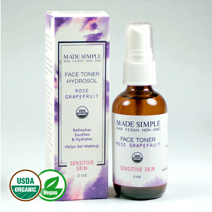 Rose Grapefruit Face Toner for Sensitive Skin - Certified Organic, Vegan & Cruelty-free - Look Good Store