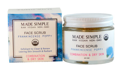 Frankincense Poppy Seed Face Scrub for Combination/Dry Skin - Certified Organic, Vegan & Cruelty-free - Look Good Store