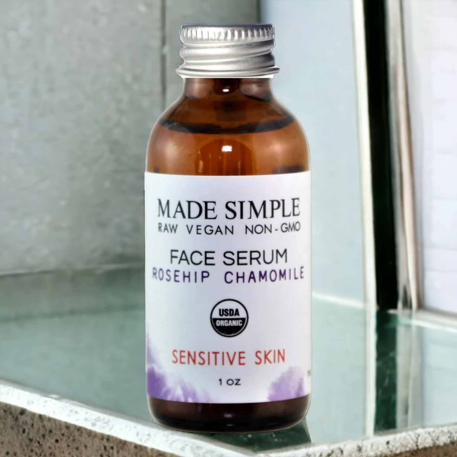Rosehip Chamomile Face Serum for Sensitive Skin - Certified Organic, Vegan & Cruelty-free - Look Good Store