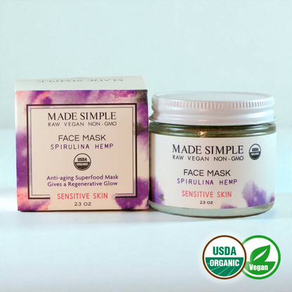 Spirulina Hemp Face Mask for Sensitive Skin - Certified Organic, Vegan & Cruelty-free - Look Good Store