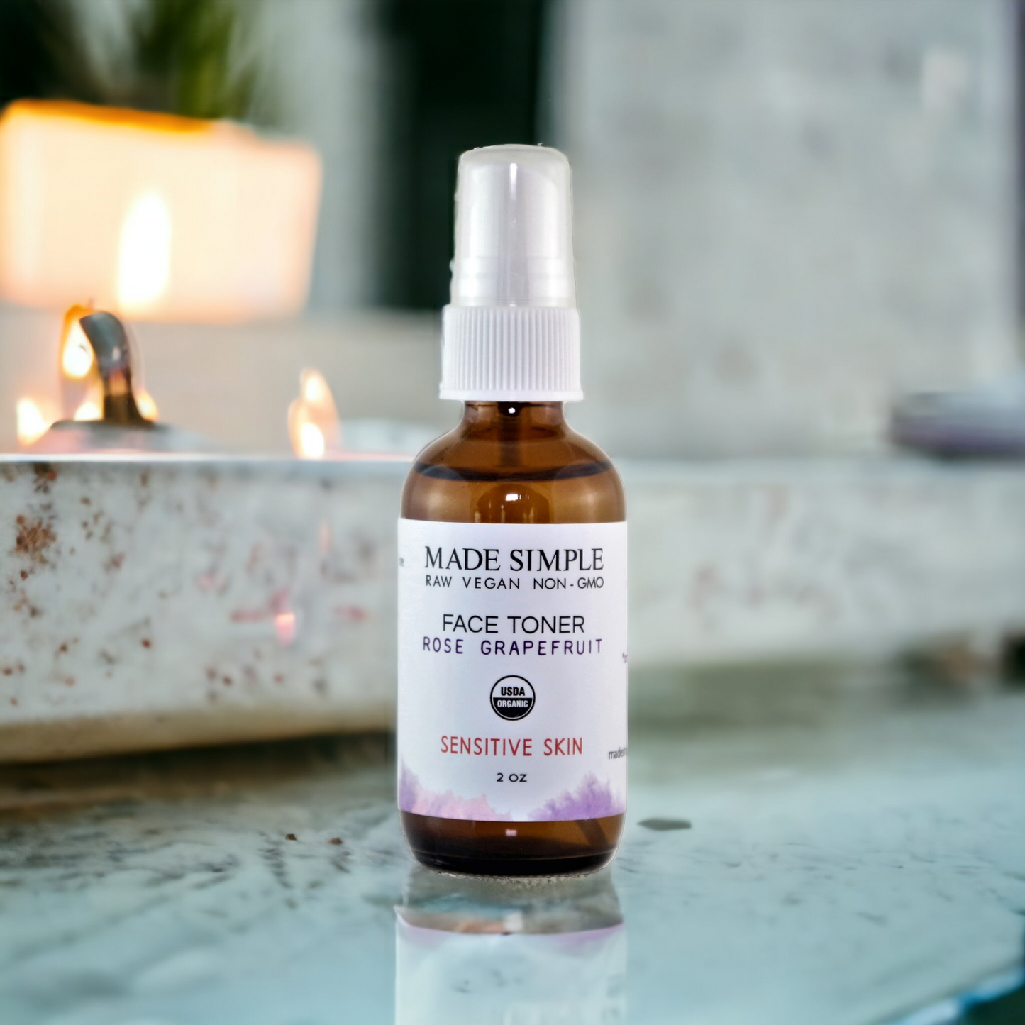 Rose Grapefruit Face Toner for Sensitive Skin - Certified Organic, Vegan & Cruelty-free - Look Good Store