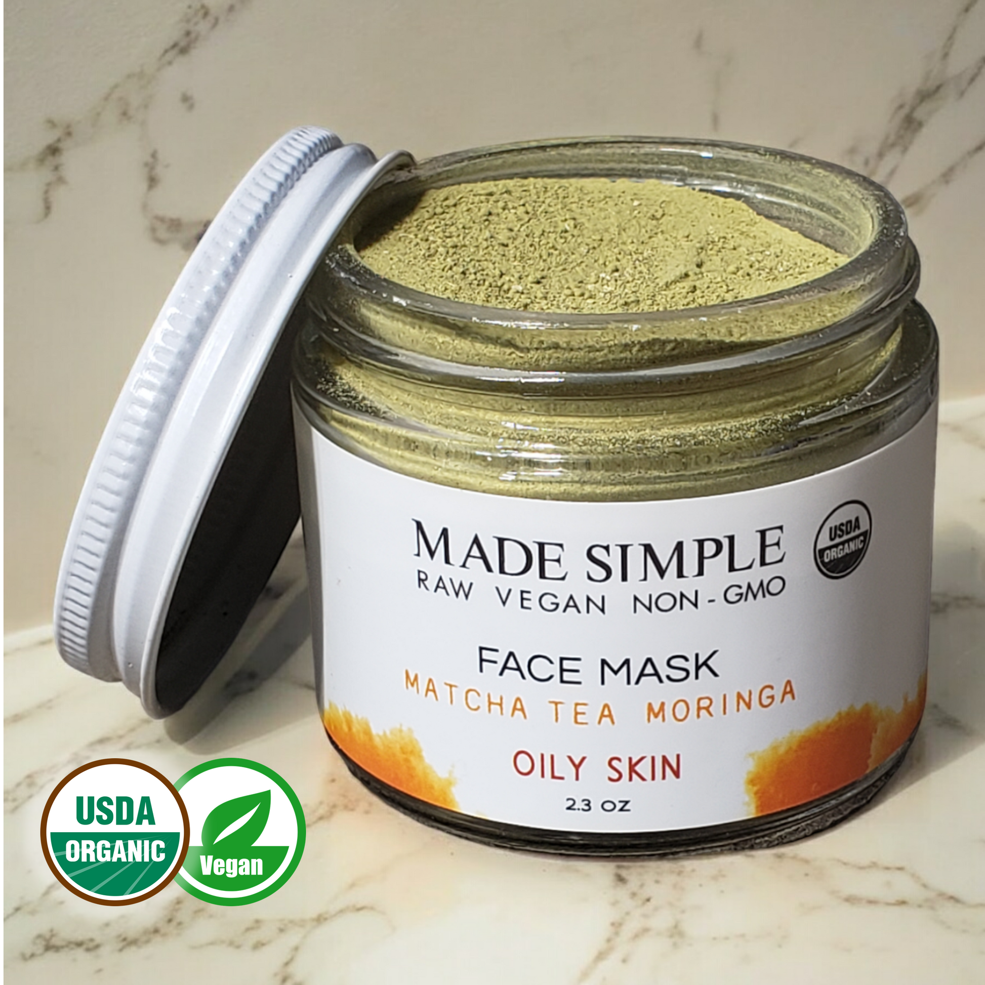 Matcha Tea Moringa Face Mask for Oily Skin - Certified Organic, Vegan & Cruelty-free - Look Good Store