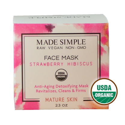 Strawberry Hibiscus Face Mask for Mature Skin - Certified Organic, Vegan & Cruelty-free - Look Good Store